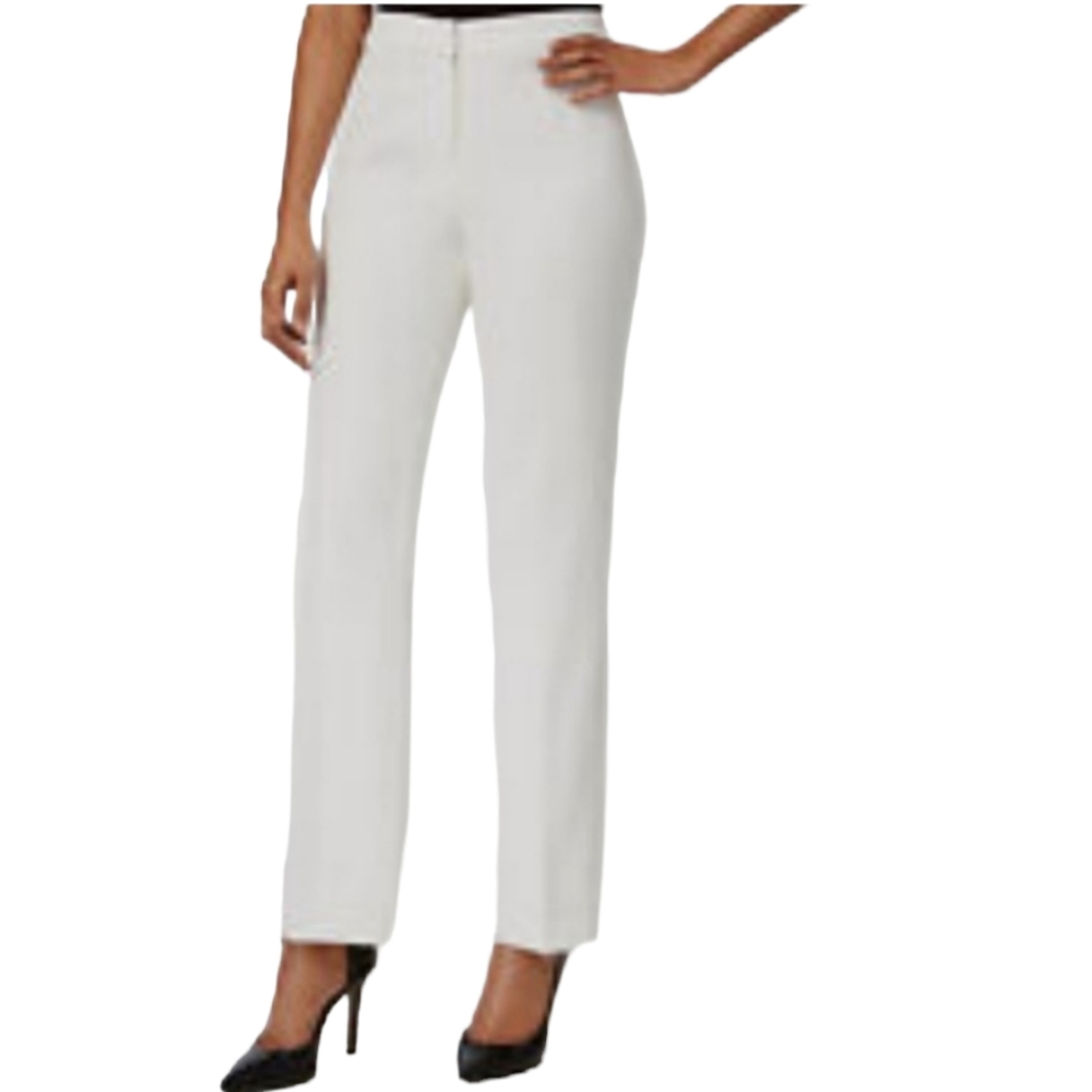 Kasper Kate Classic Fit Bareley Boot Cut Off White pants Size 12 NWOT